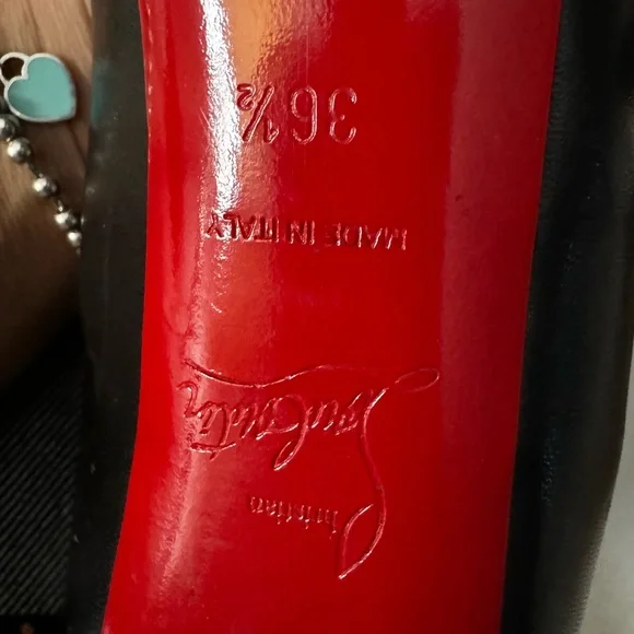 Christian Louboutin Black and Red Heels - Picture 6 of 11